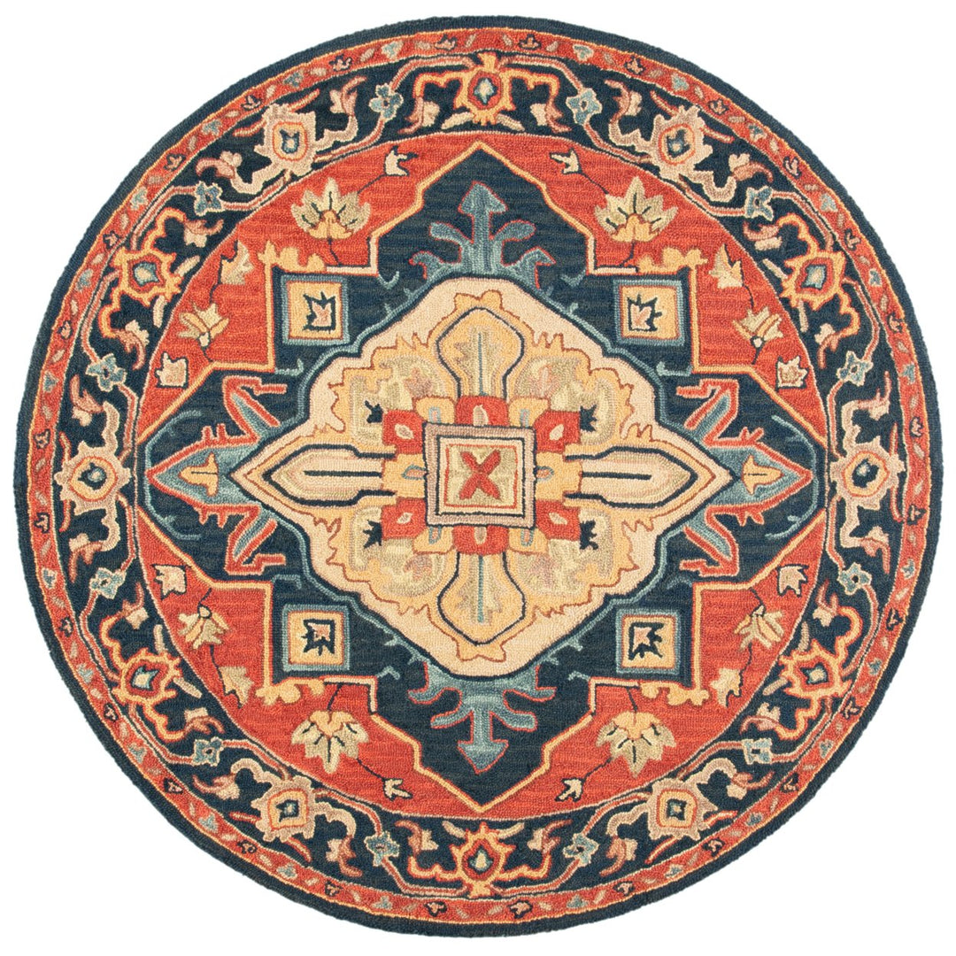 SAFAVIEH Heritage HG920Q Handmade Red / Navy Rug Image 1