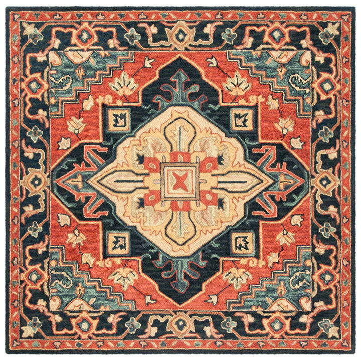 SAFAVIEH Heritage HG920Q Handmade Red / Navy Rug Image 1