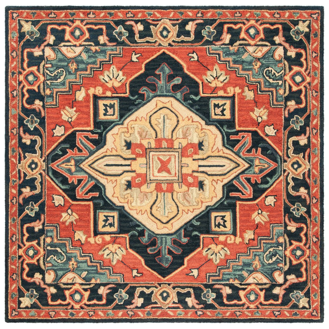 SAFAVIEH Heritage HG920Q Handmade Red / Navy Rug Image 1