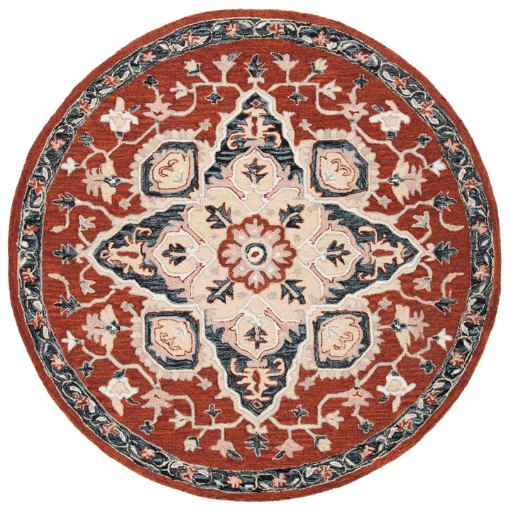 SAFAVIEH Heritage HG922Q Handmade Red / Black Rug Image 1