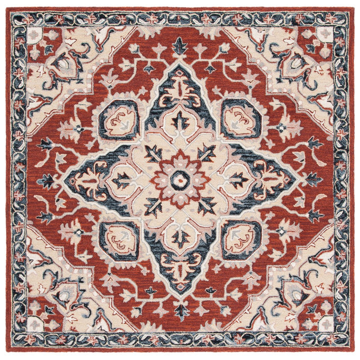 SAFAVIEH Heritage HG922Q Handmade Red / Black Rug Image 1