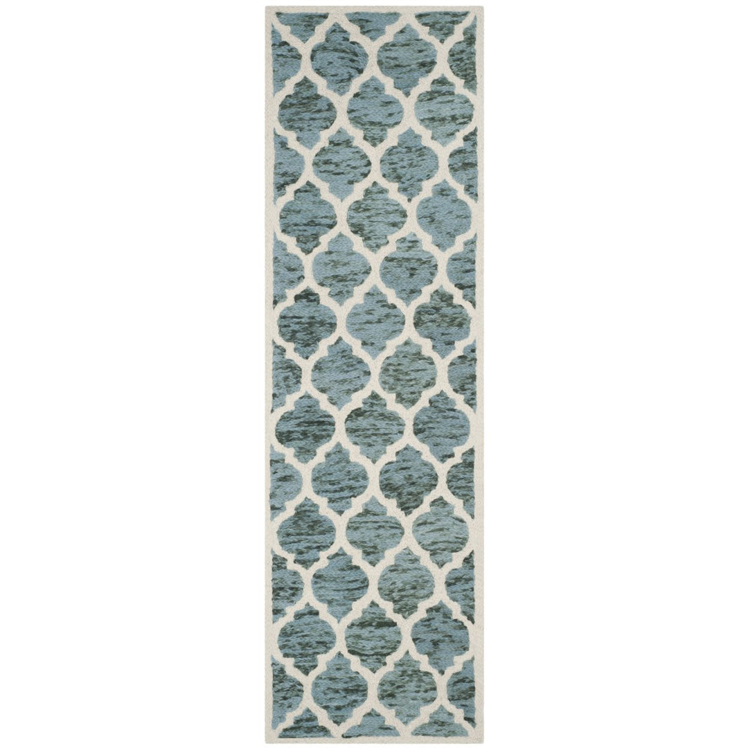 SAFAVIEH Himalaya HIM121C Handmade Turquoise / Ivory Rug Image 1