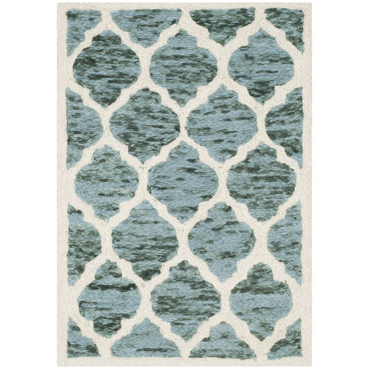 SAFAVIEH Himalaya HIM121C Handmade Turquoise / Ivory Rug Image 1