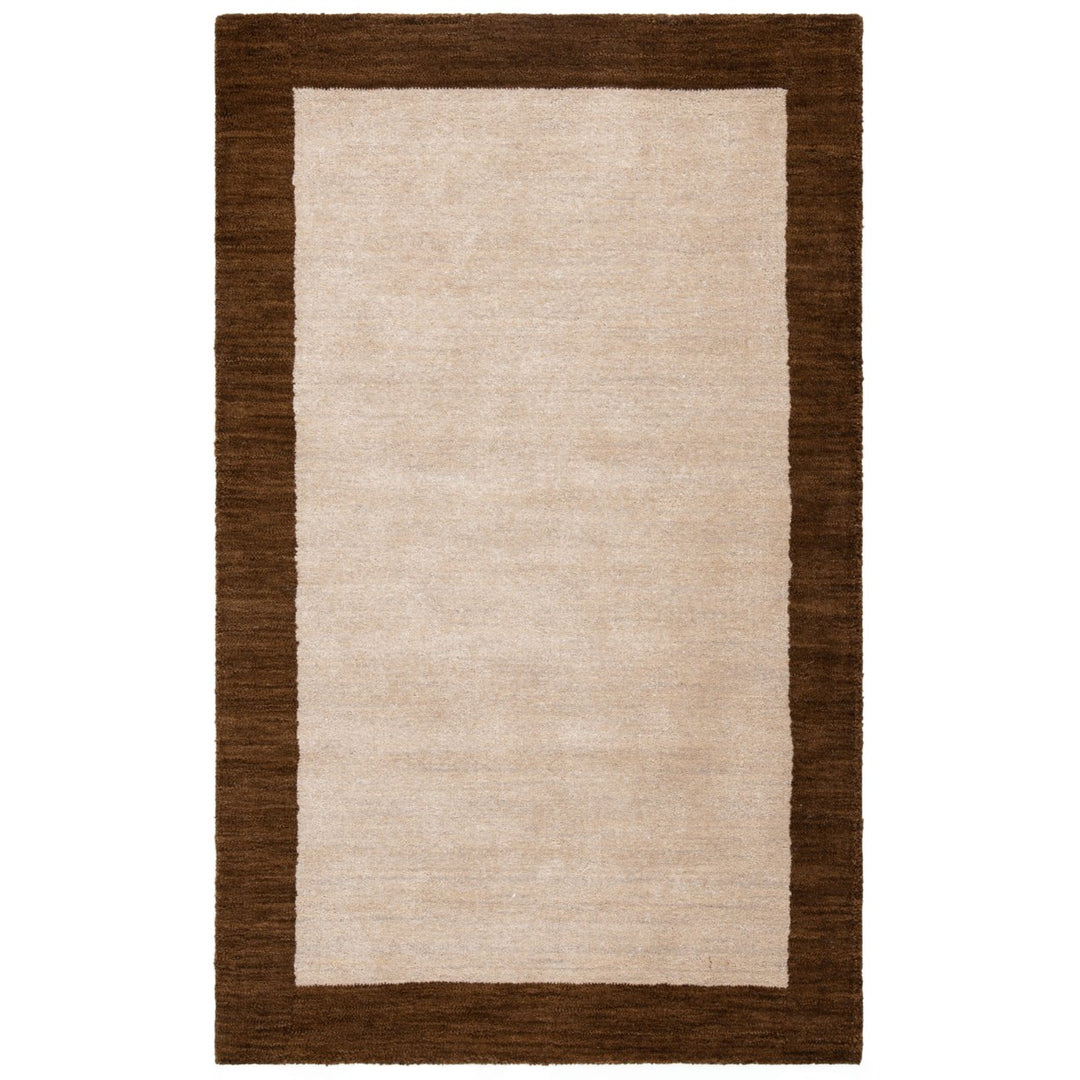 SAFAVIEH Himalaya HIM585A Handmade Beige /Dark Brown Rug Image 1