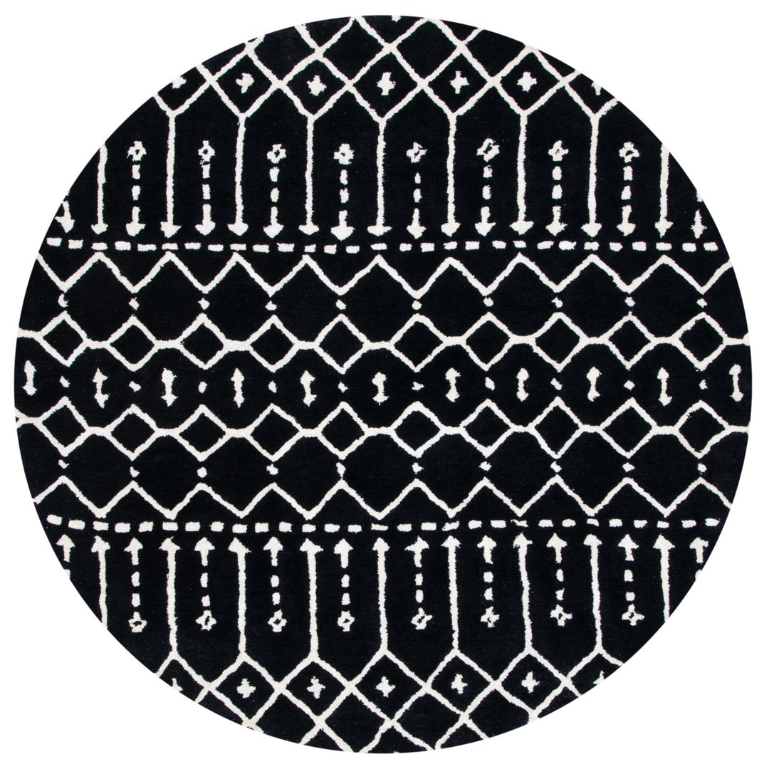 SAFAVIEH Himalaya HIM903Z Handmade Black / Ivory Rug Image 4