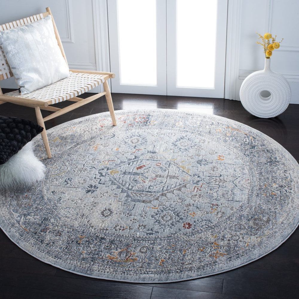 SAFAVIEH History HIS584F Light Grey / Navy Rug Image 2