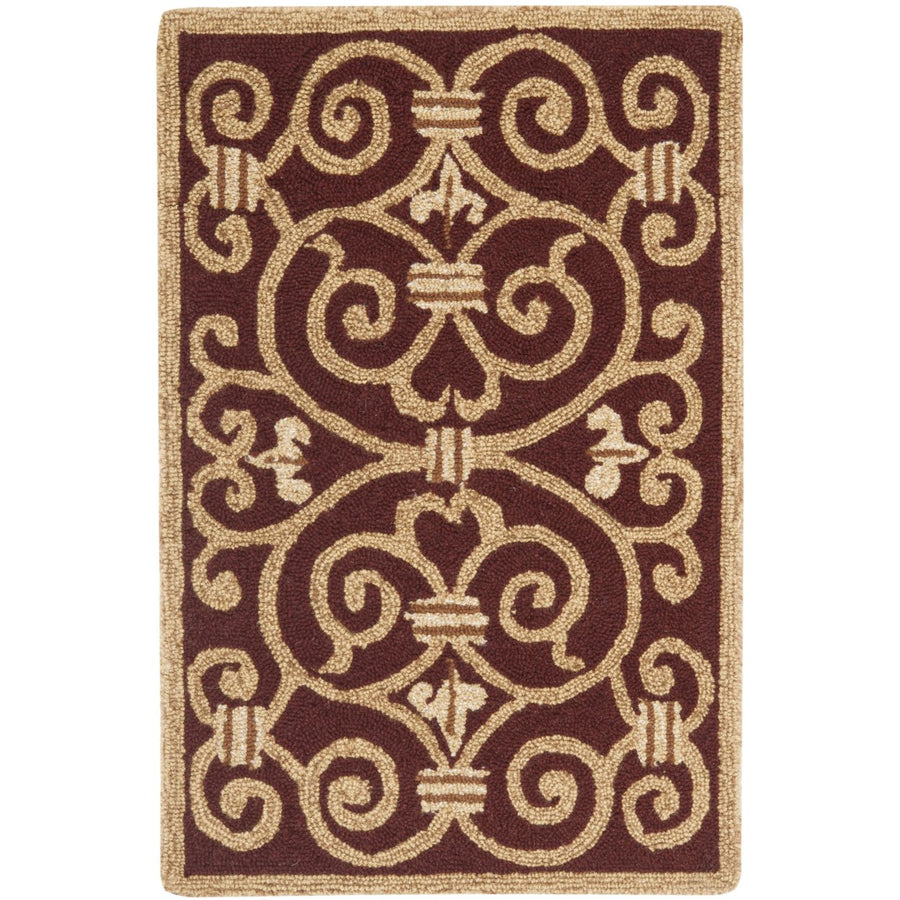 SAFAVIEH Chelsea HK11C Hand-hooked Burgundy Rug Image 1