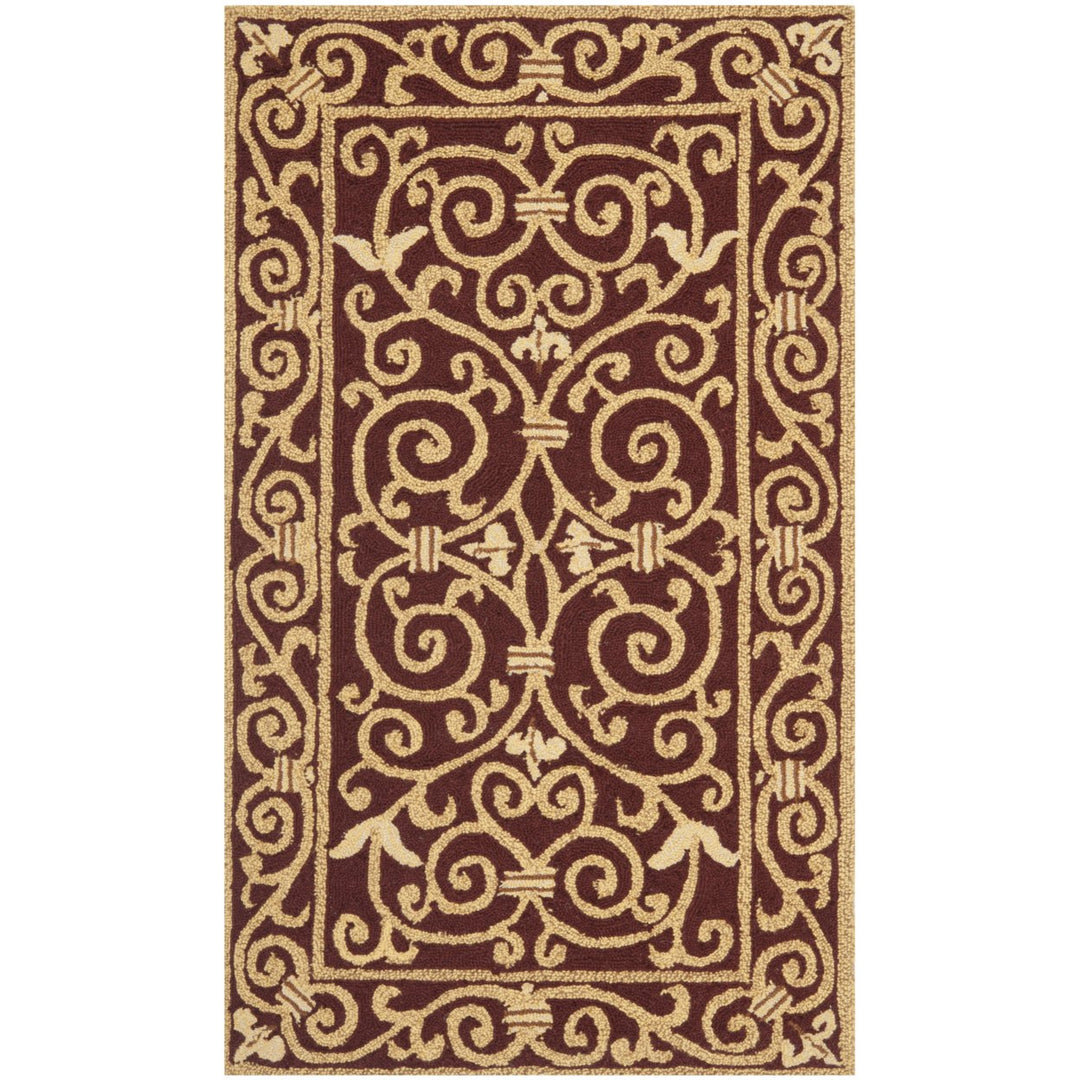 SAFAVIEH Chelsea HK11C Hand-hooked Burgundy Rug Image 3