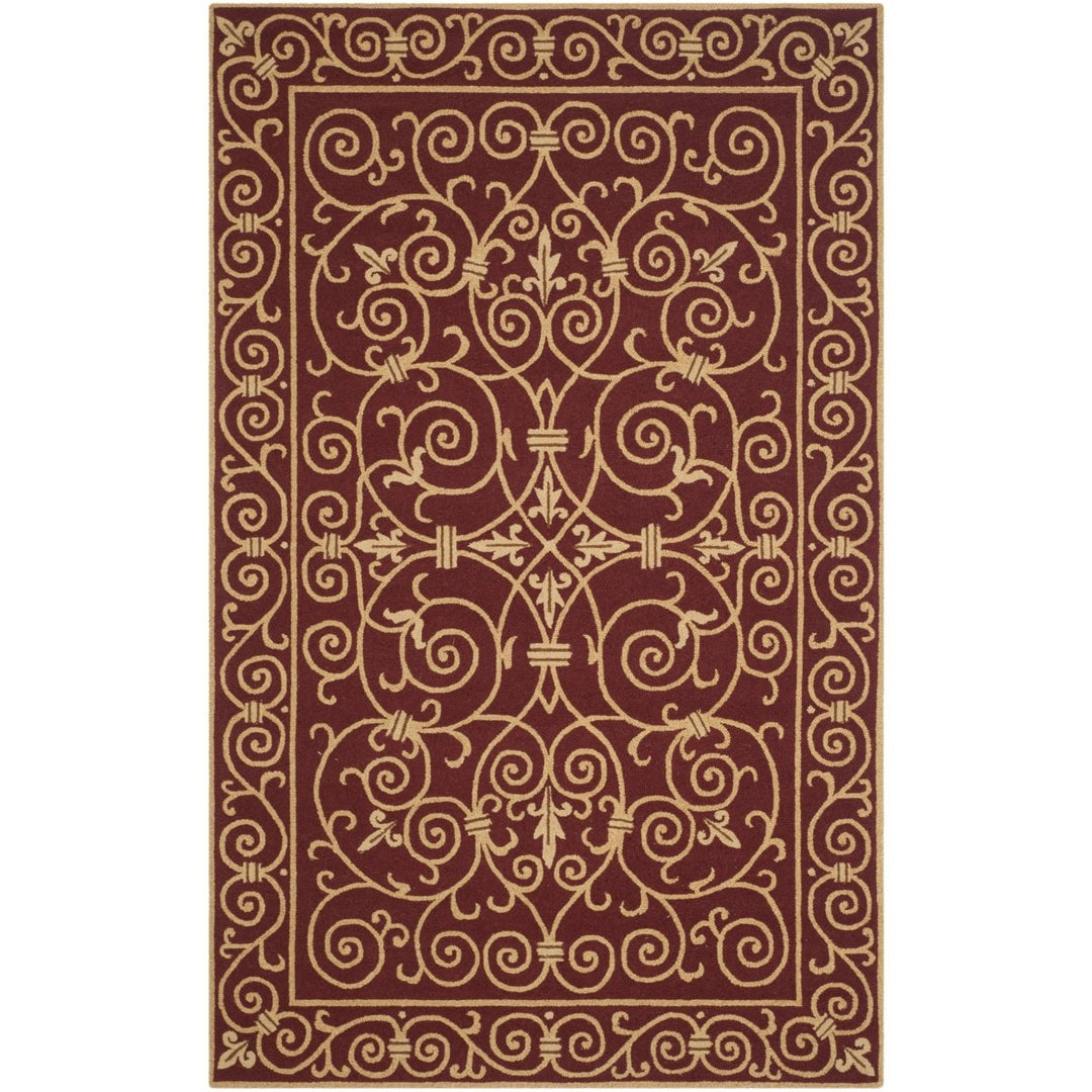 SAFAVIEH Chelsea HK11C Hand-hooked Burgundy Rug Image 5