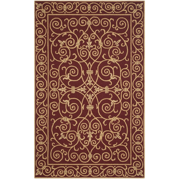 SAFAVIEH Chelsea HK11C Hand-hooked Burgundy Rug Image 1