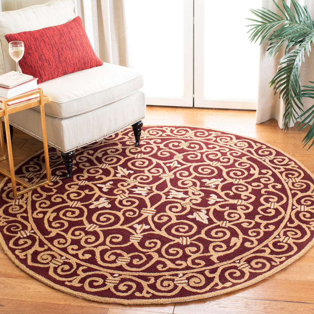 SAFAVIEH Chelsea HK11C Hand-hooked Burgundy Rug Image 8