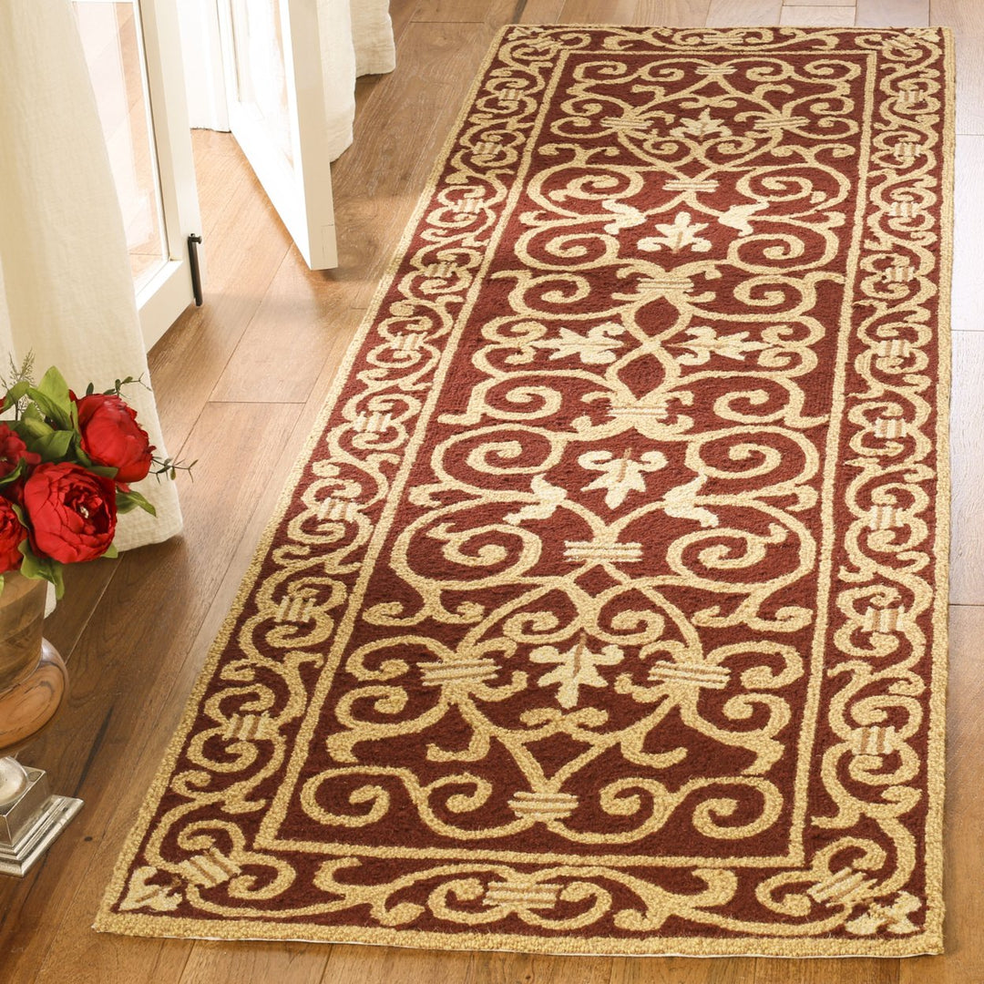 SAFAVIEH Chelsea HK11C Hand-hooked Burgundy Rug Image 9