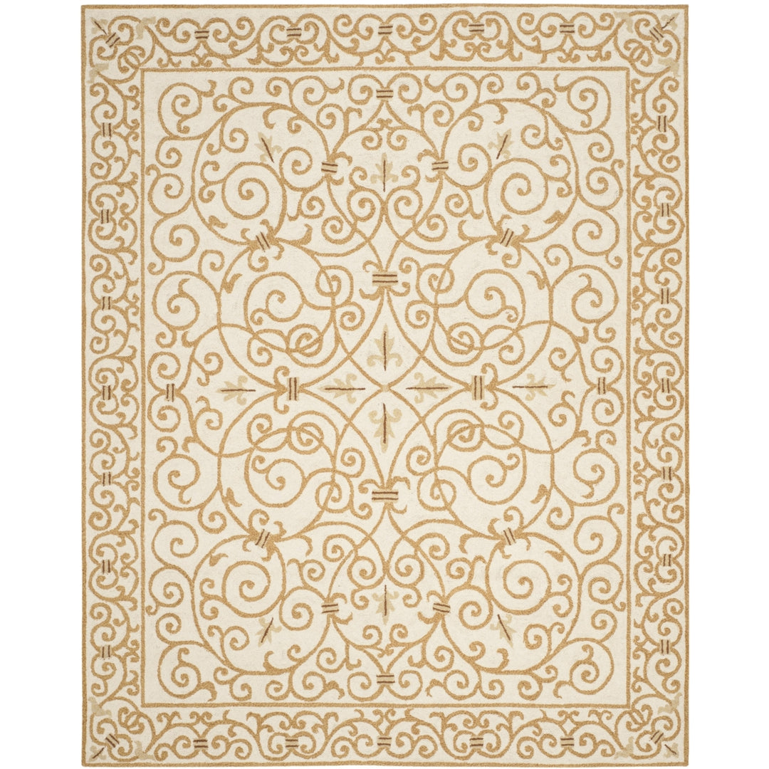 SAFAVIEH Chelsea HK11P Hand-hooked Ivory / Gold Rug Image 1