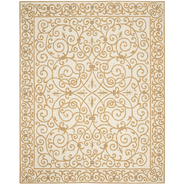 SAFAVIEH Chelsea HK11P Hand-hooked Ivory / Gold Rug Image 1