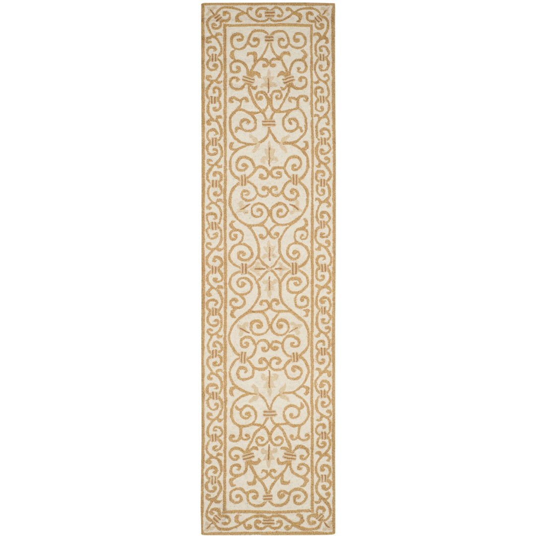 SAFAVIEH Chelsea HK11P Hand-hooked Ivory / Gold Rug Image 3