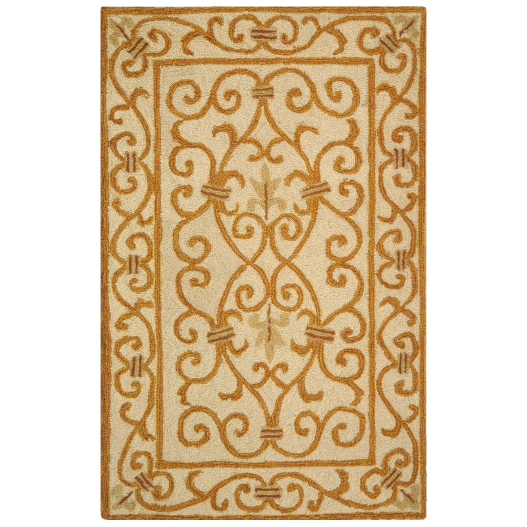 SAFAVIEH Chelsea HK11P Hand-hooked Ivory / Gold Rug Image 4