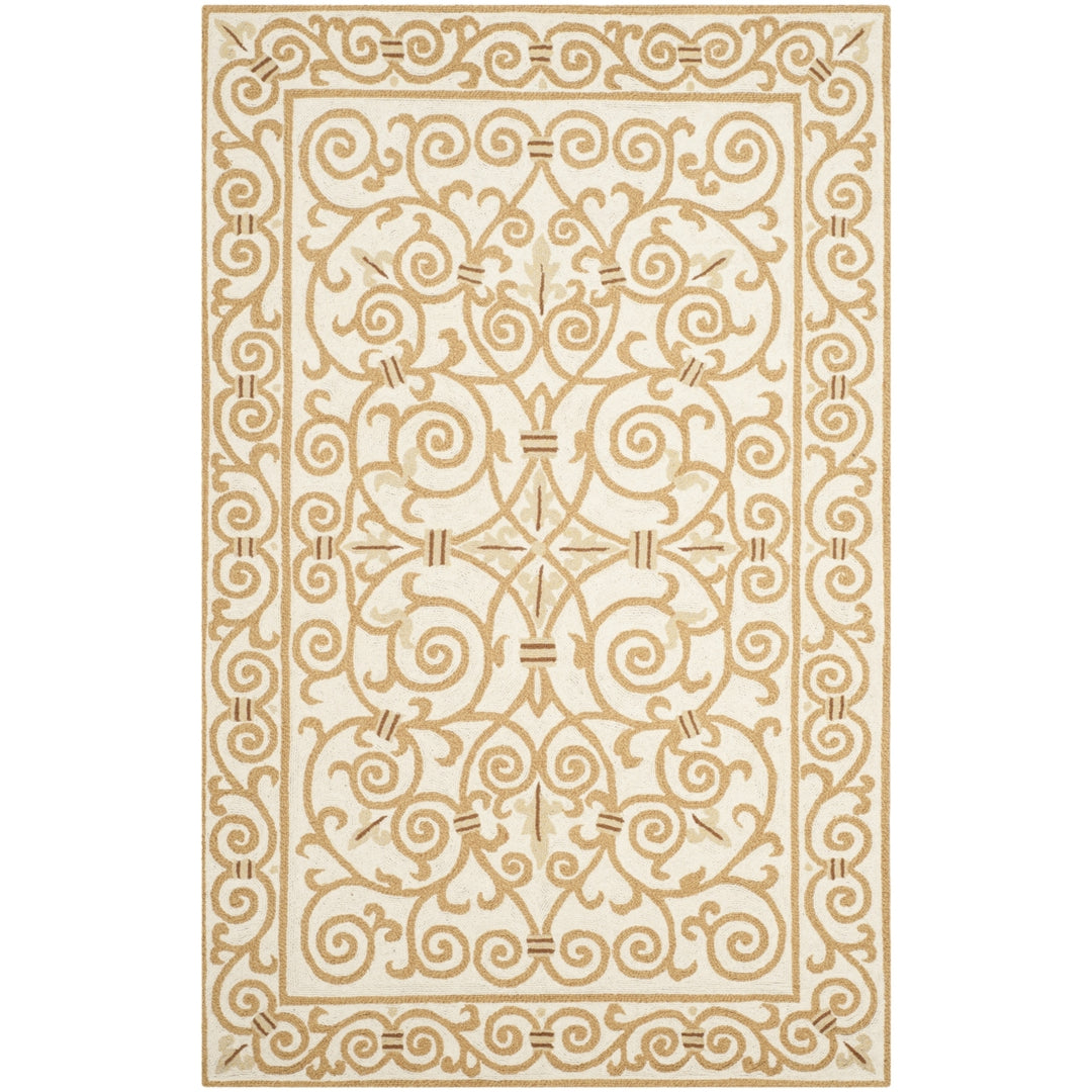 SAFAVIEH Chelsea HK11P Hand-hooked Ivory / Gold Rug Image 7