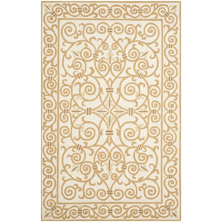 SAFAVIEH Chelsea HK11P Hand-hooked Ivory / Gold Rug Image 1