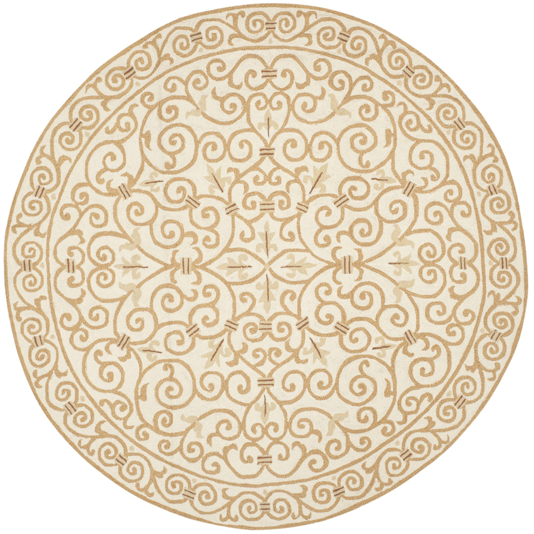 SAFAVIEH Chelsea HK11P Hand-hooked Ivory / Gold Rug Image 9