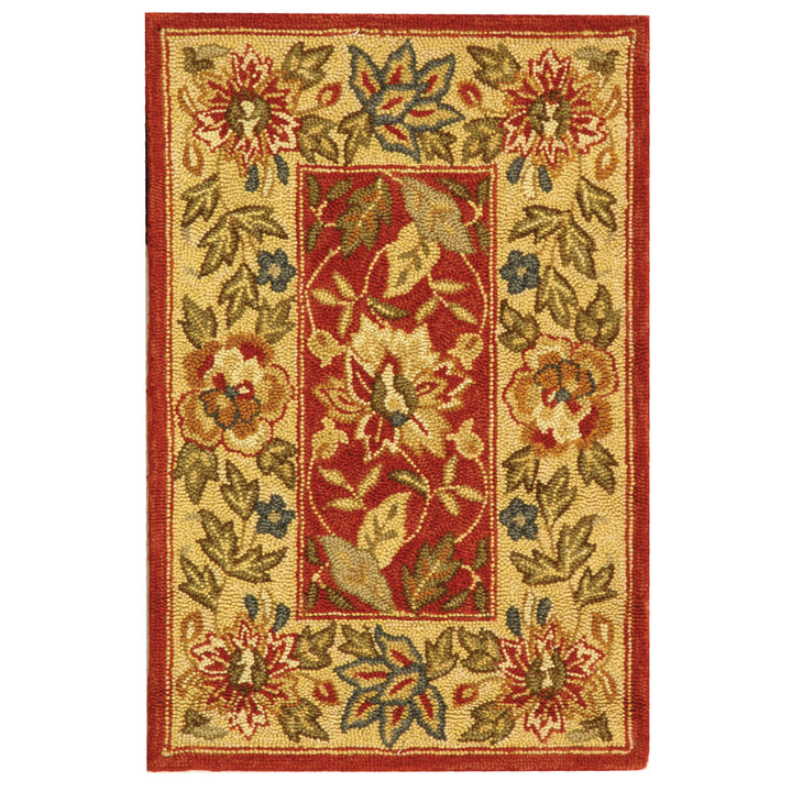 SAFAVIEH Chelsea HK140C Hand-hooked Red / Ivory Rug Image 2