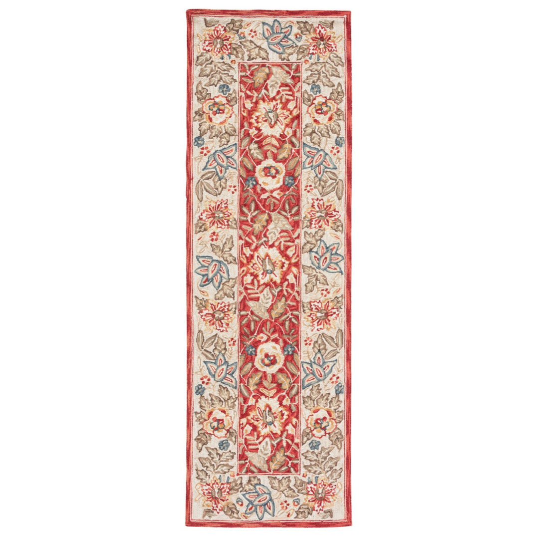 SAFAVIEH Chelsea HK140C Hand-hooked Red / Ivory Rug Image 1