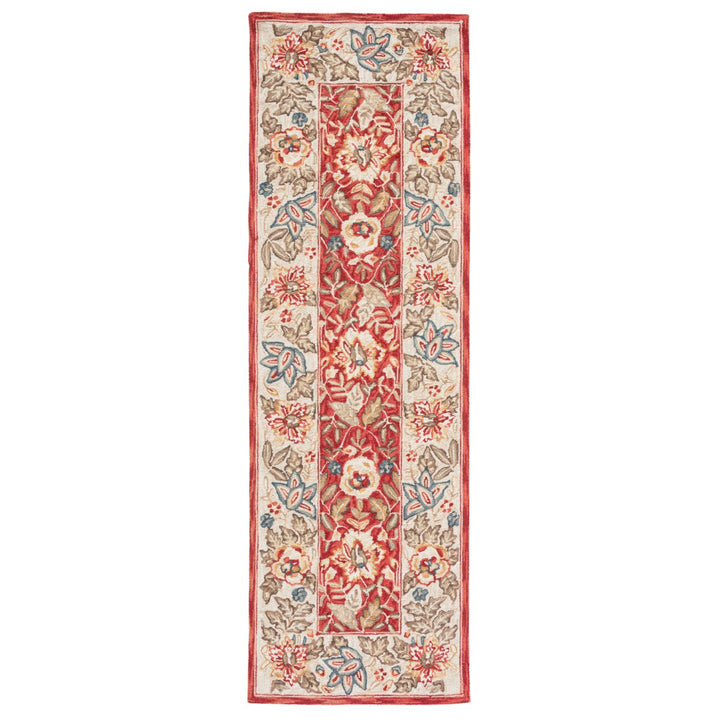 SAFAVIEH Chelsea HK140C Hand-hooked Red / Ivory Rug Image 1