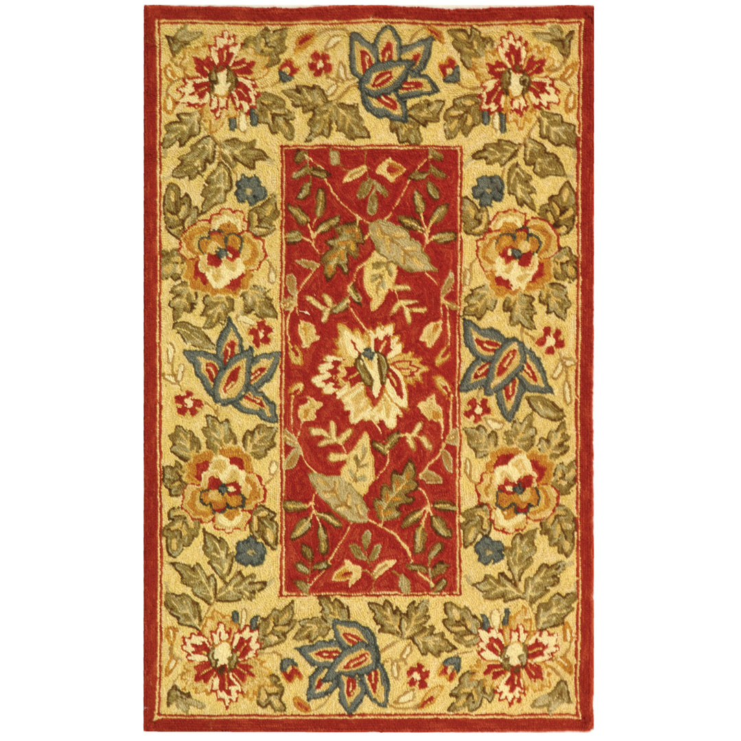 SAFAVIEH Chelsea HK140C Hand-hooked Red / Ivory Rug Image 4