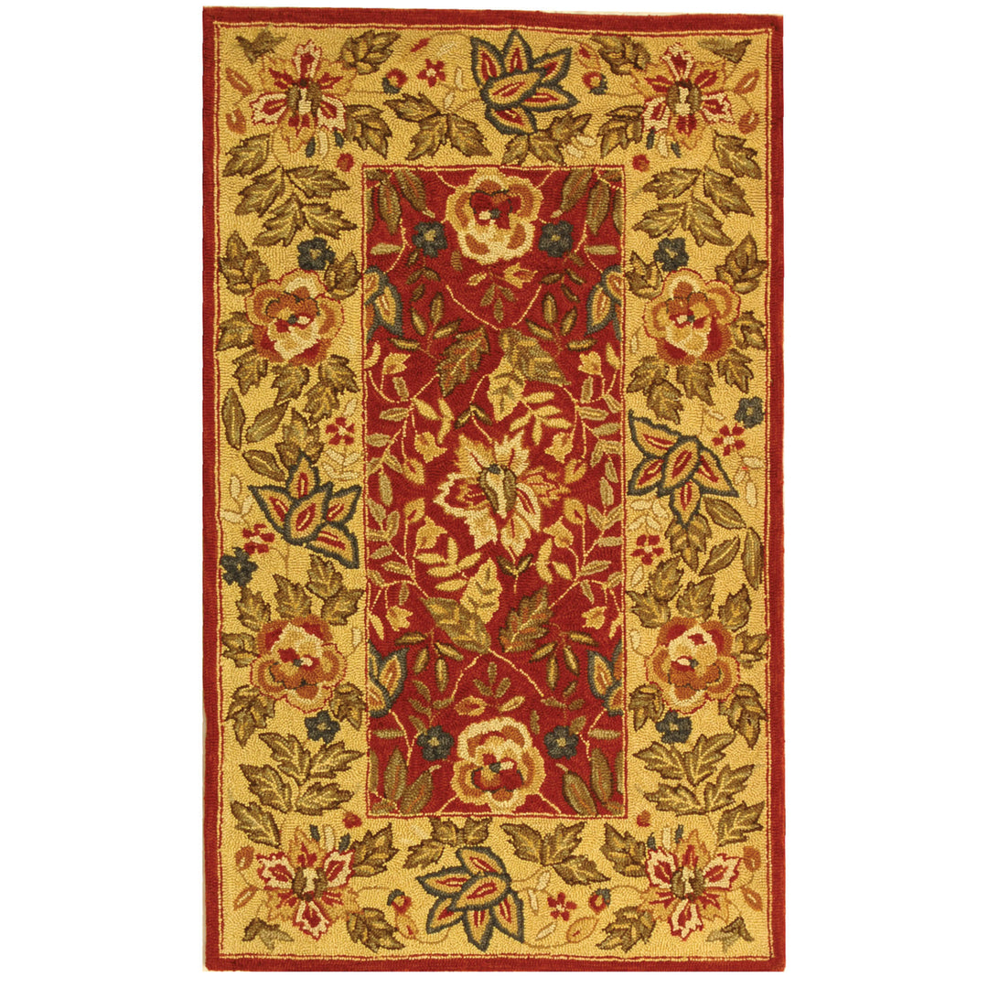 SAFAVIEH Chelsea HK140C Hand-hooked Red / Ivory Rug Image 5