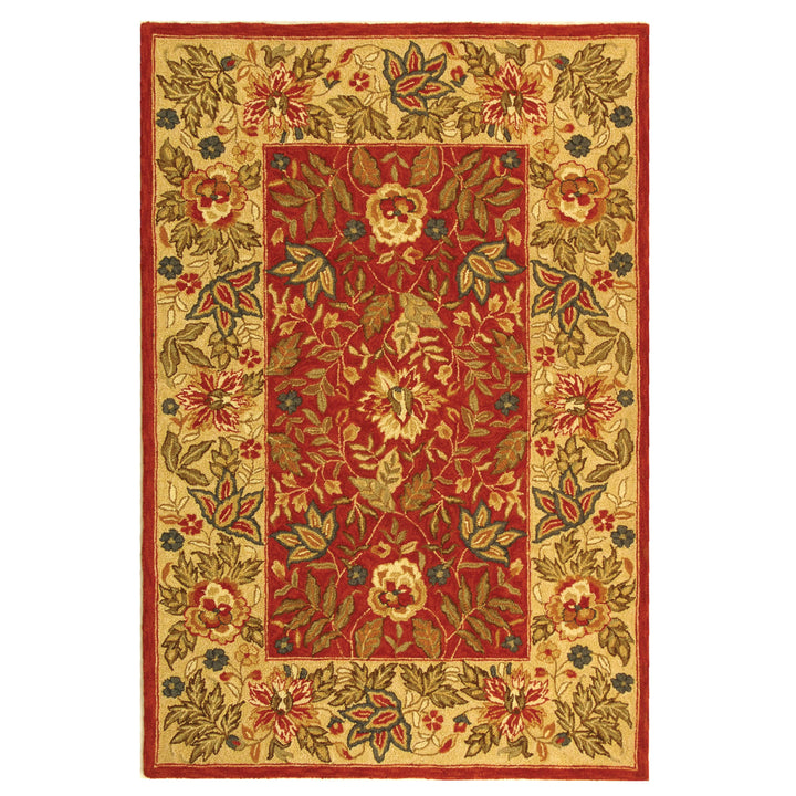 SAFAVIEH Chelsea HK140C Hand-hooked Red / Ivory Rug Image 7