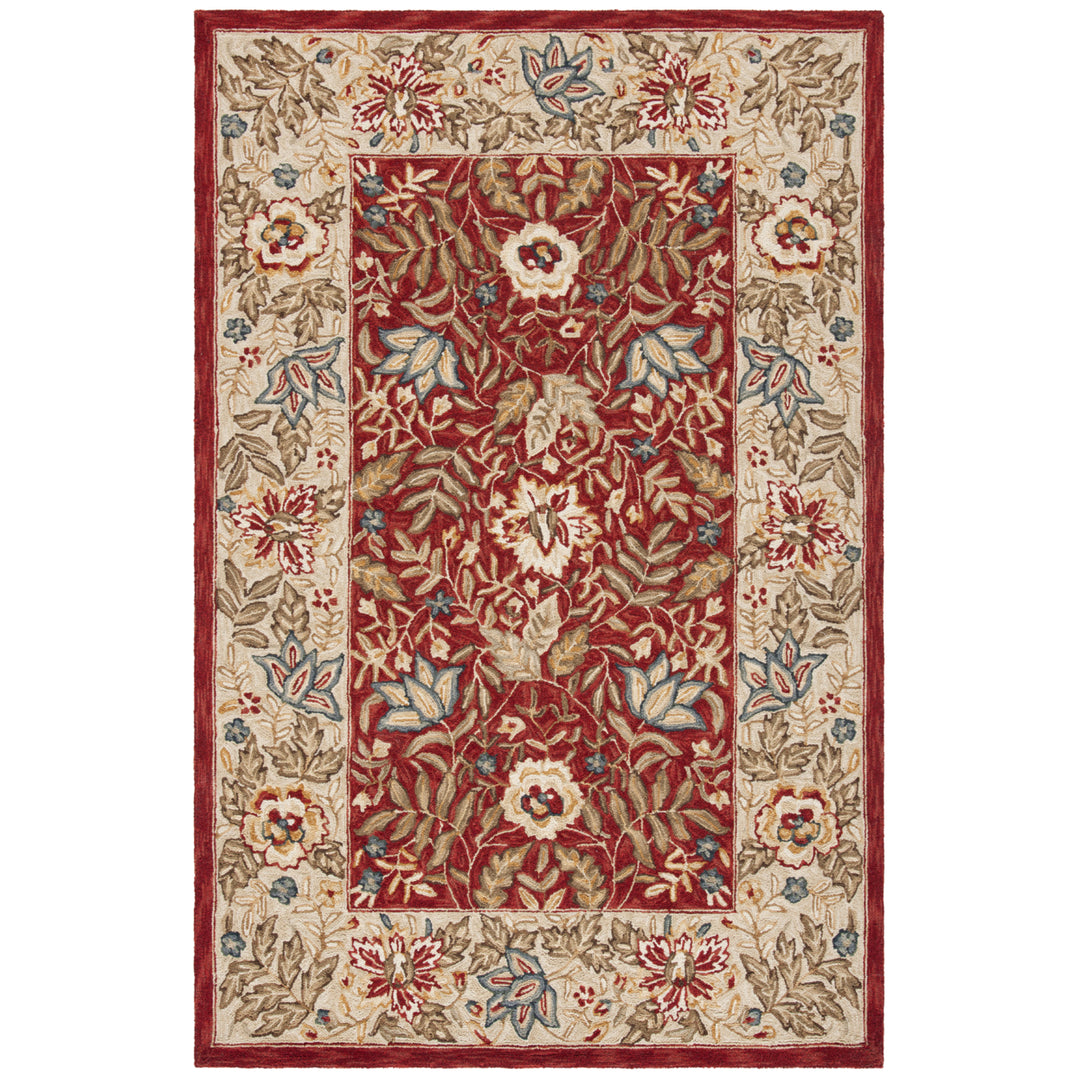 SAFAVIEH Chelsea HK140C Hand-hooked Red / Ivory Rug Image 9