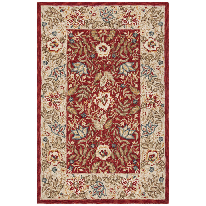 SAFAVIEH Chelsea HK140C Hand-hooked Red / Ivory Rug Image 9