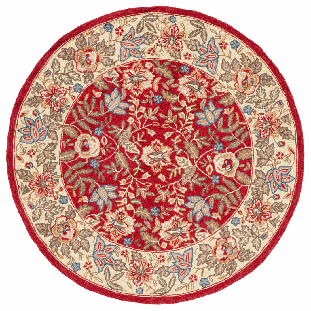 SAFAVIEH Chelsea HK140C Hand-hooked Red / Ivory Rug Image 10