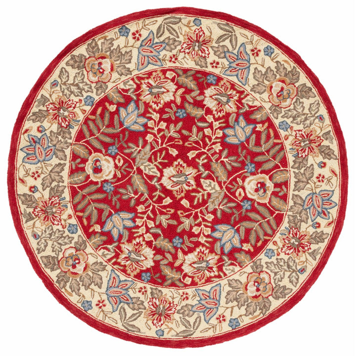 SAFAVIEH Chelsea HK140C Hand-hooked Red / Ivory Rug Image 1