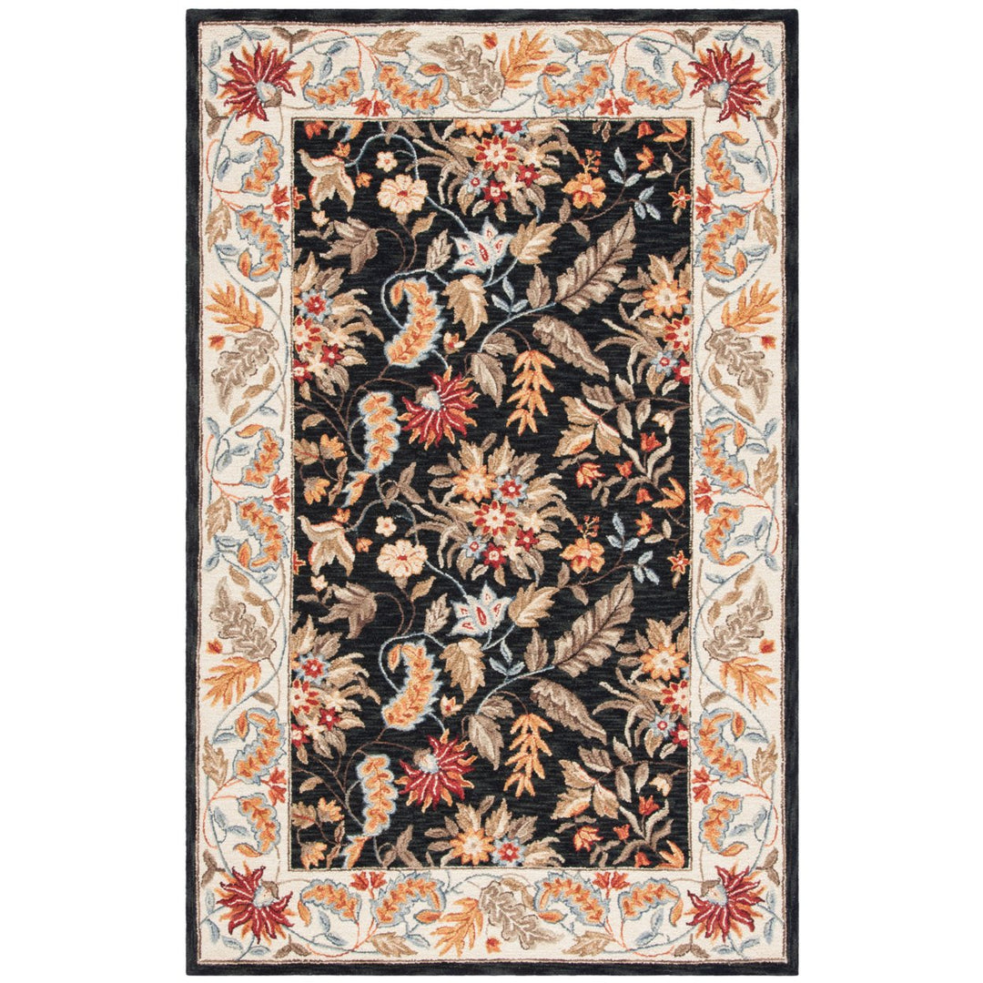 SAFAVIEH Chelsea Collection HK141B Hand-hooked Black Rug Image 1