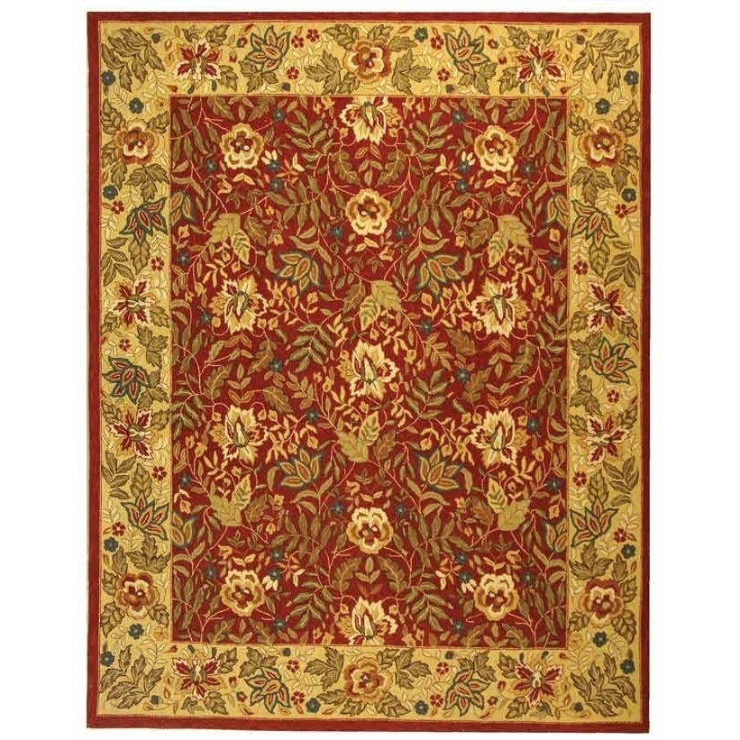 SAFAVIEH Chelsea HK140C Hand-hooked Red / Ivory Rug Image 11