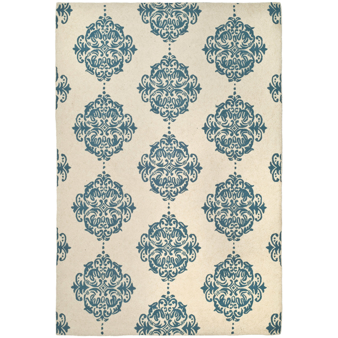 SAFAVIEH Chelsea HK145A Hand-hooked Ivory / Blue Rug Image 1