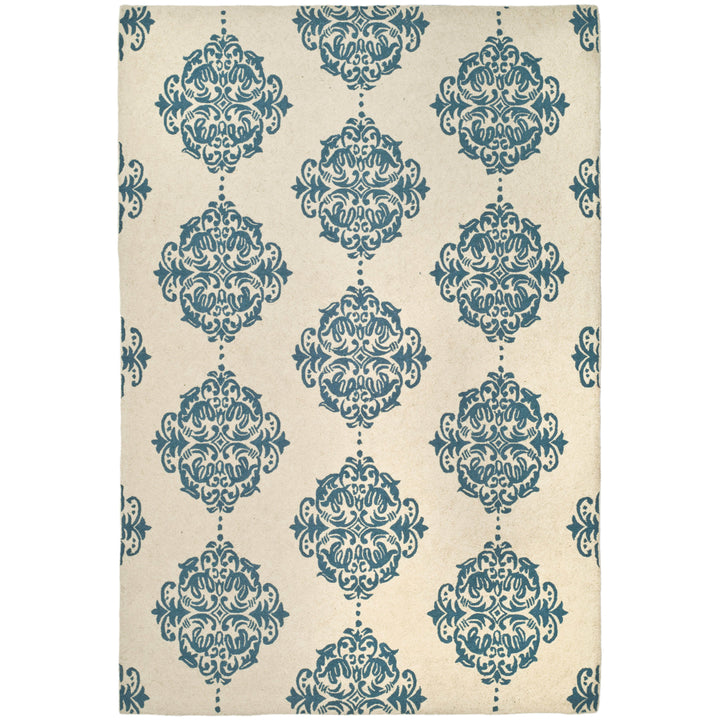 SAFAVIEH Chelsea HK145A Hand-hooked Ivory / Blue Rug Image 1