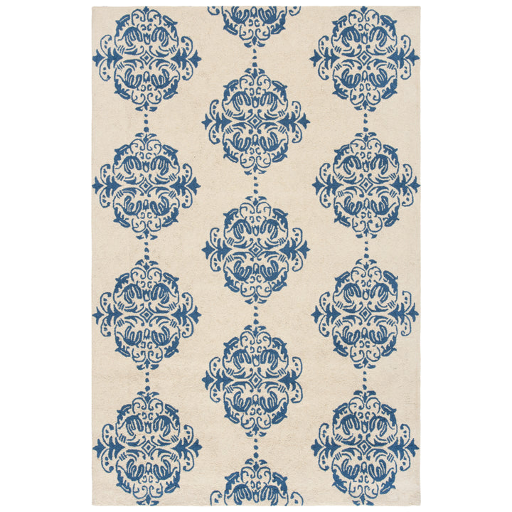 SAFAVIEH Chelsea HK145A Hand-hooked Ivory / Blue Rug Image 4