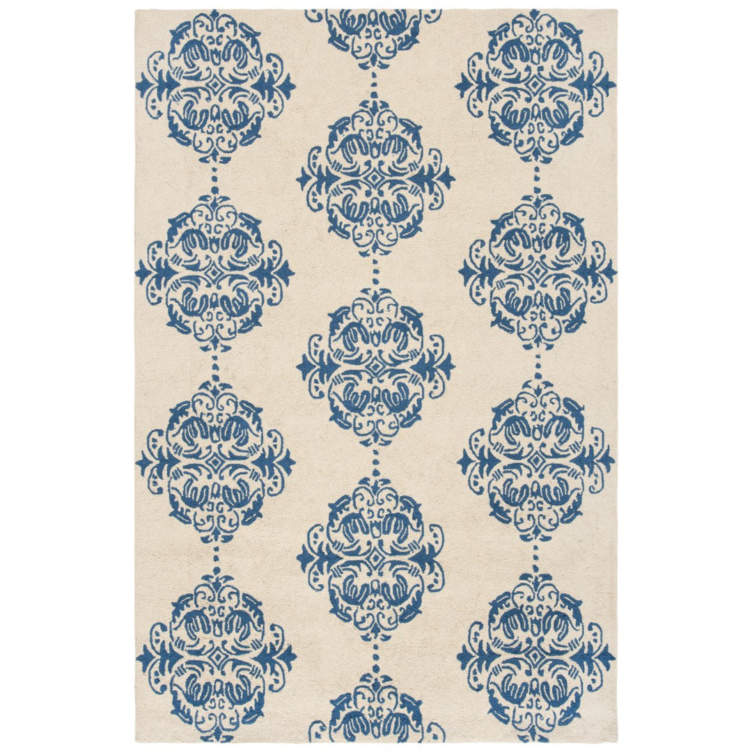 SAFAVIEH Chelsea HK145A Hand-hooked Ivory / Blue Rug Image 1