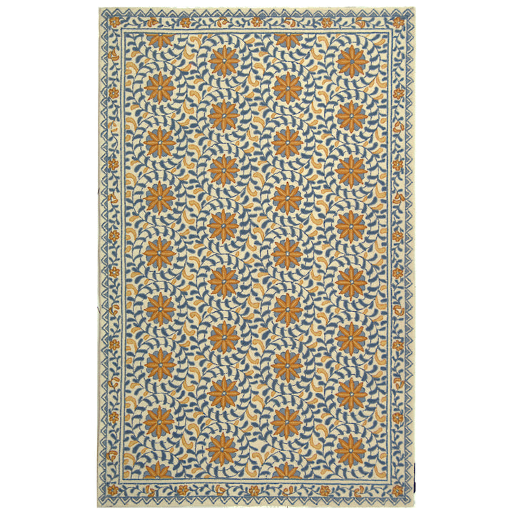 SAFAVIEH Chelsea HK150A Hand-hooked Ivory / Blue Rug Image 1