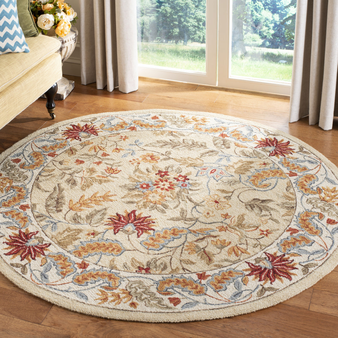 SAFAVIEH Chelsea Collection HK141A Hand-hooked Ivory Rug Image 4