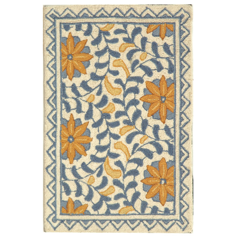 SAFAVIEH Chelsea HK150A Hand-hooked Ivory / Blue Rug Image 2