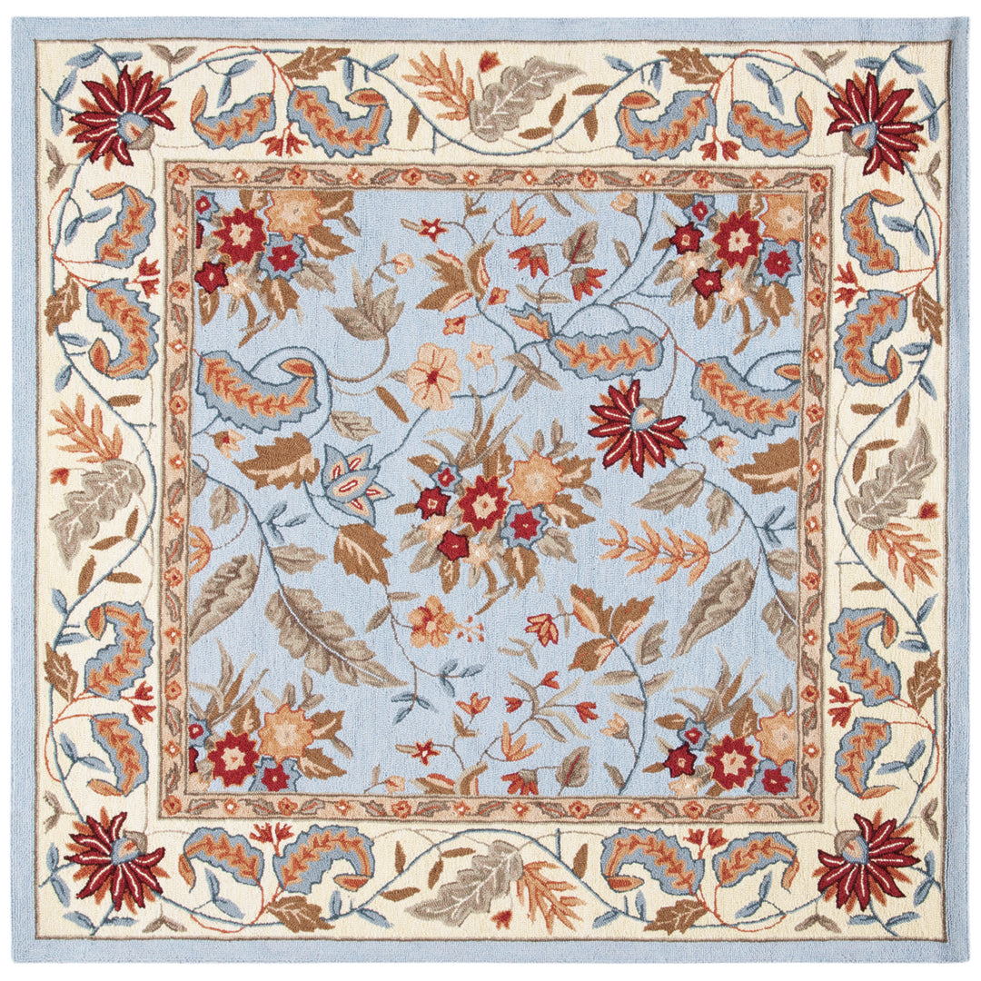 SAFAVIEH Chelsea HK141D Hand-hooked Light Blue Rug Image 10