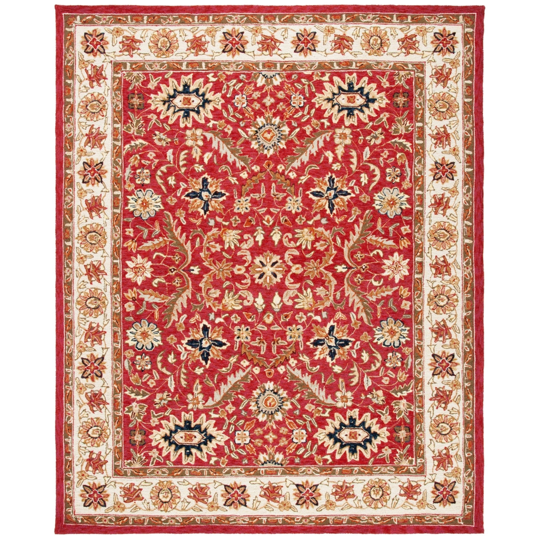 SAFAVIEH Chelsea HK157A Hand-hooked Red / Ivory Rug Image 1