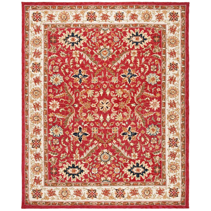 SAFAVIEH Chelsea HK157A Hand-hooked Red / Ivory Rug Image 1