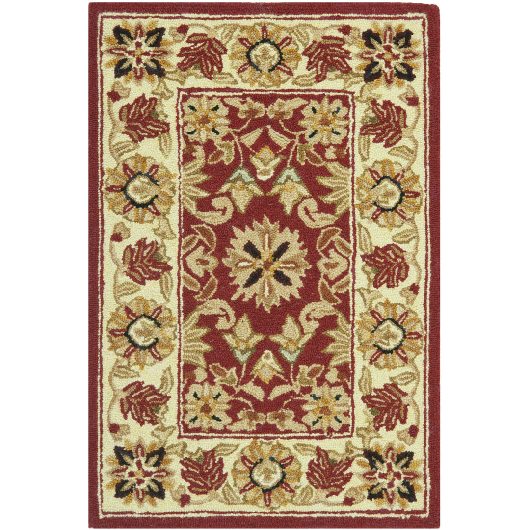 SAFAVIEH Chelsea HK157A Hand-hooked Red / Ivory Rug Image 2