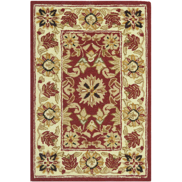 SAFAVIEH Chelsea HK157A Hand-hooked Red / Ivory Rug Image 2