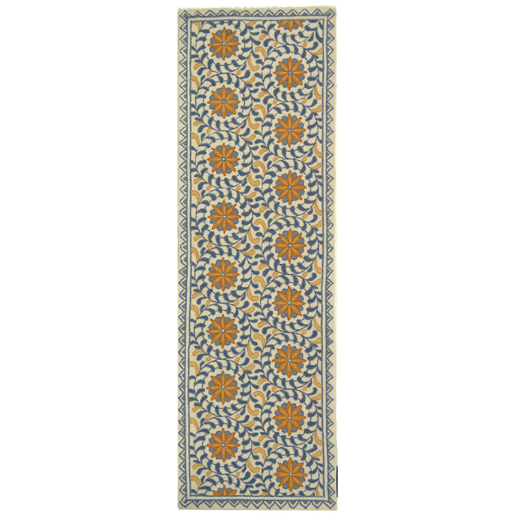 SAFAVIEH Chelsea HK150A Hand-hooked Ivory / Blue Rug Image 5