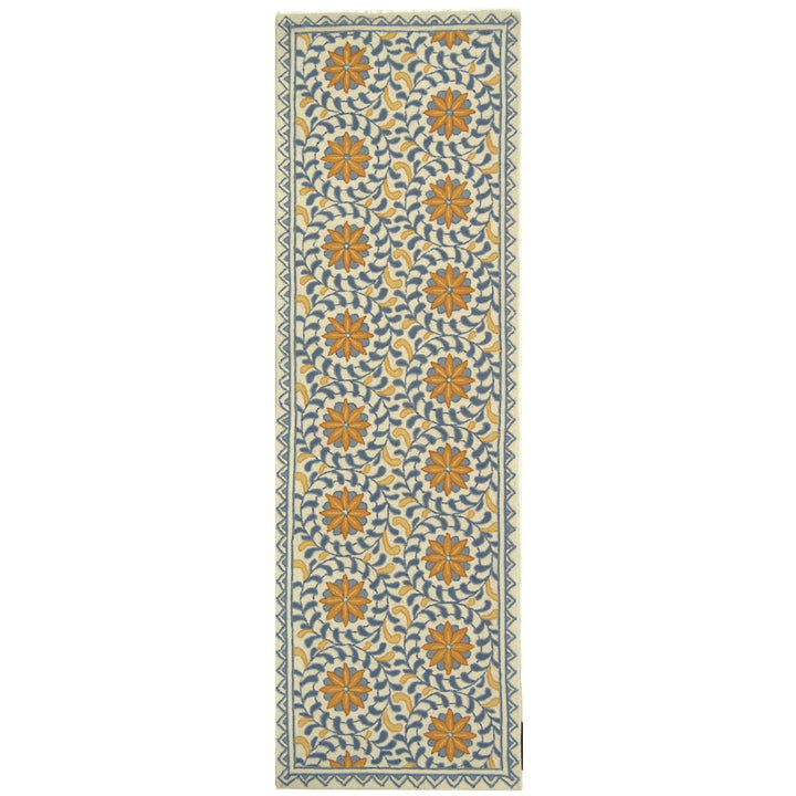 SAFAVIEH Chelsea HK150A Hand-hooked Ivory / Blue Rug Image 1