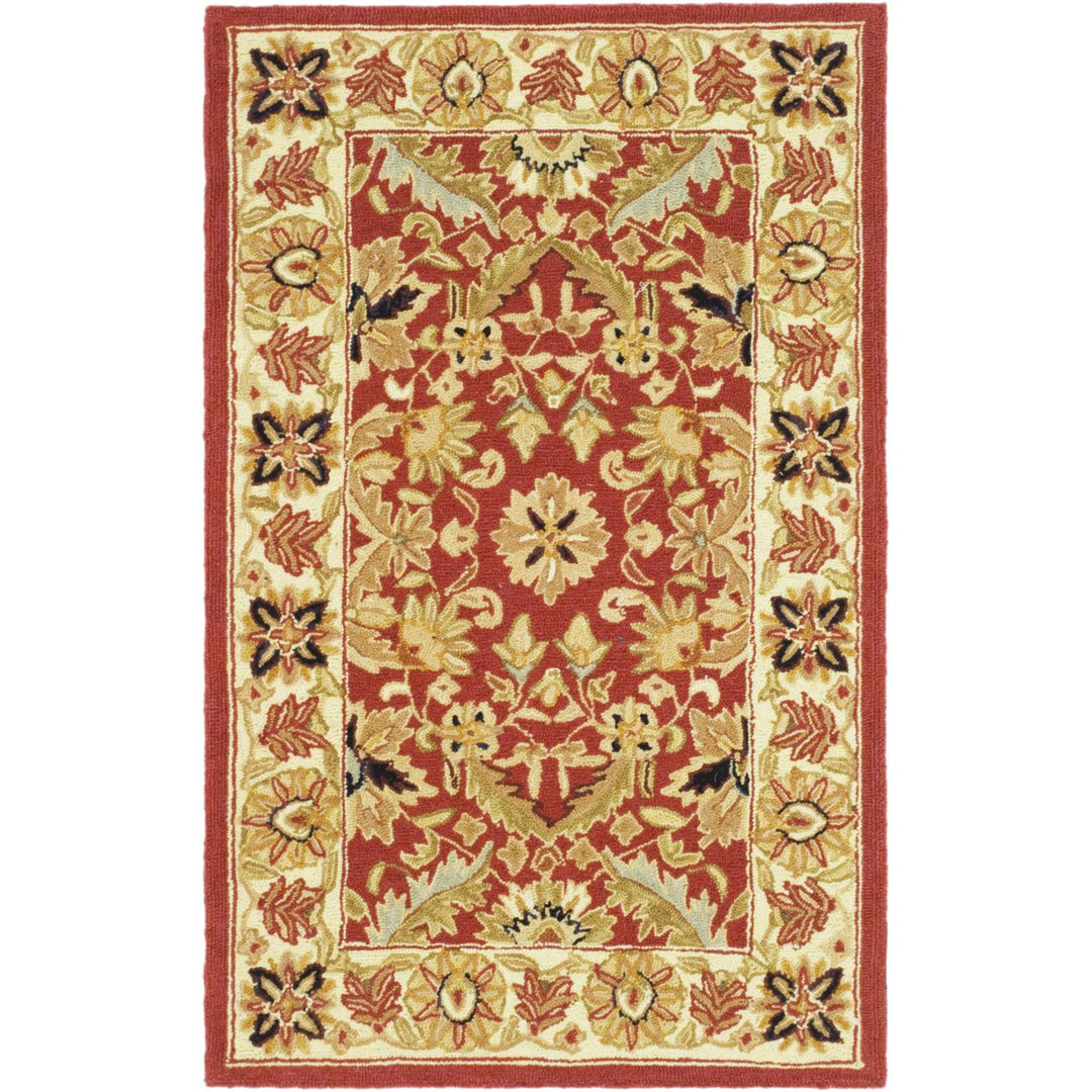 SAFAVIEH Chelsea HK157A Hand-hooked Red / Ivory Rug Image 1